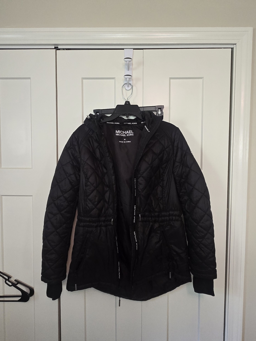 Michael Kors Black Quilted Hooded Puffer Jacket